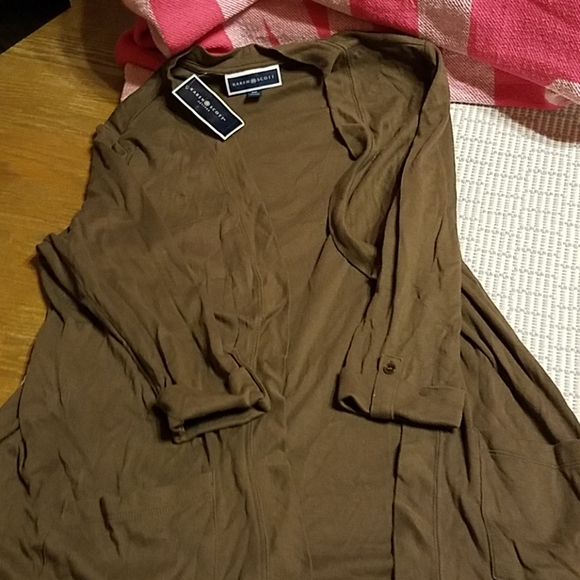 New Karen Scott Petite Cotton Open Front Cardigan - Picture 2 of 3